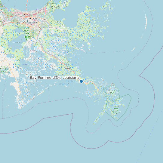 Map of Bay Pomme d'Or, Louisiana Tide Prediction Station