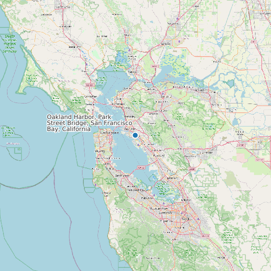 Oakland Harbor, Park Street Bridge, San Francisco Bay, California map