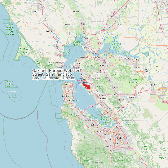 Map of Oakland Harbor, Webster Street, San Francisco Bay, California Current Prediction Station