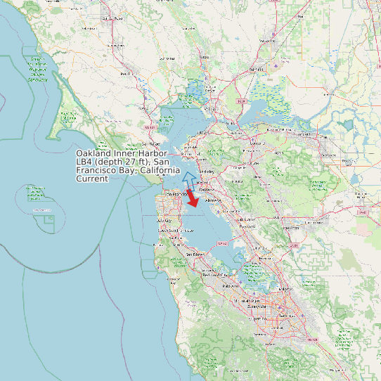Oakland Inner Harbor LB4 (depth 27 ft), San Francisco Bay, California Current map