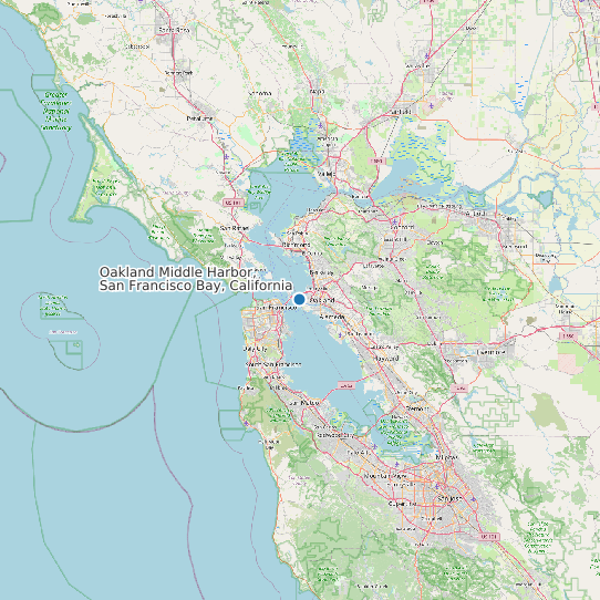 Map of Oakland Middle Harbor, San Francisco Bay, California Tide Prediction Station