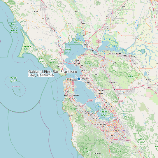 Oakland Pier, San Francisco Bay, California map