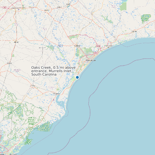Map of Oaks Creek, 0.5 mi above entrance, Murrells Inlet, South Carolina Tide Prediction Station