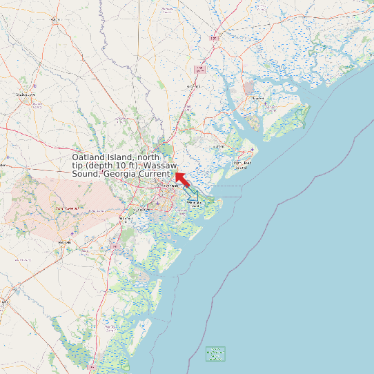 Map of Oatland Island, north tip (depth 10 ft), Wassaw Sound, Georgia Current Prediction Station
