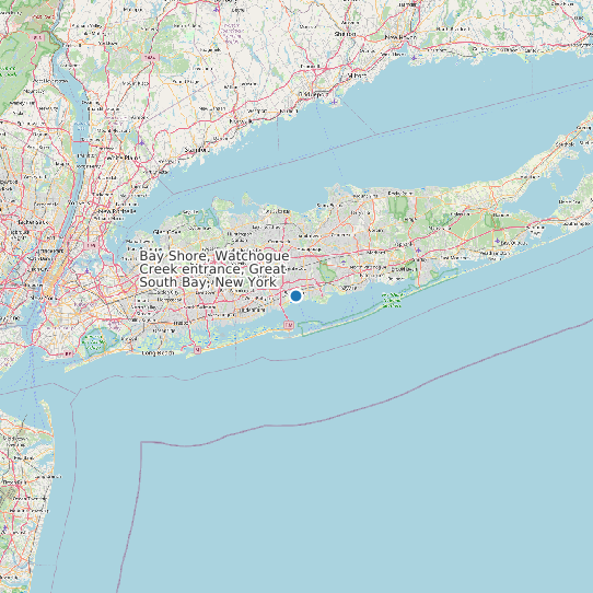 Bay Shore, Watchogue Creek entrance, Great South Bay, New York map