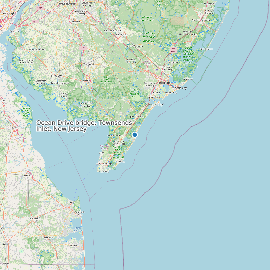 Map of Ocean Drive bridge, Townsends Inlet, New Jersey Tide Prediction Station