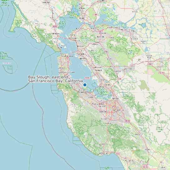 Map of Bay Slough, east end, San Francisco Bay, California Tide Prediction Station