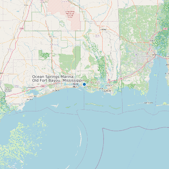 Ocean Springs Marina, Old Fort Bayou, Mississippi map