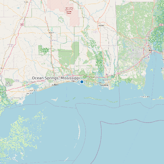 Map of Ocean Springs, Mississippi Tide Prediction Station
