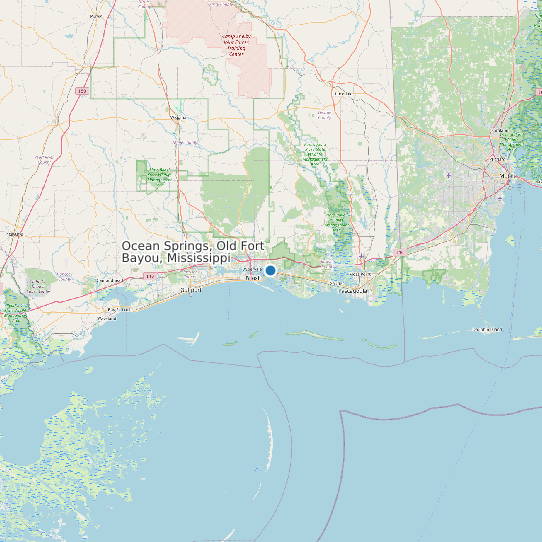 Ocean Springs, Old Fort Bayou, Mississippi map