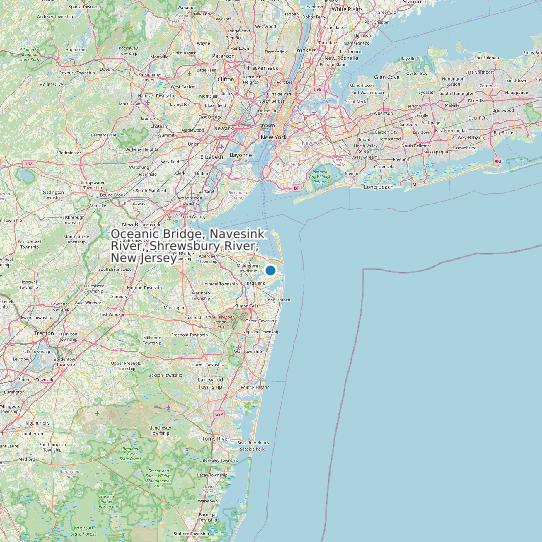 Map of Oceanic Bridge, Navesink River, Shrewsbury River, New Jersey Tide Prediction Station