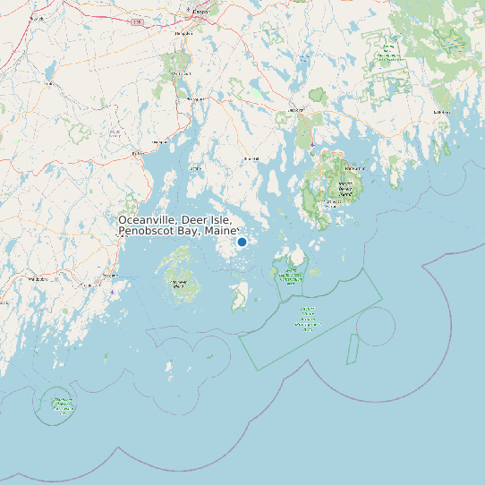 Map of Oceanville, Deer Isle, Penobscot Bay, Maine Tide Prediction Station