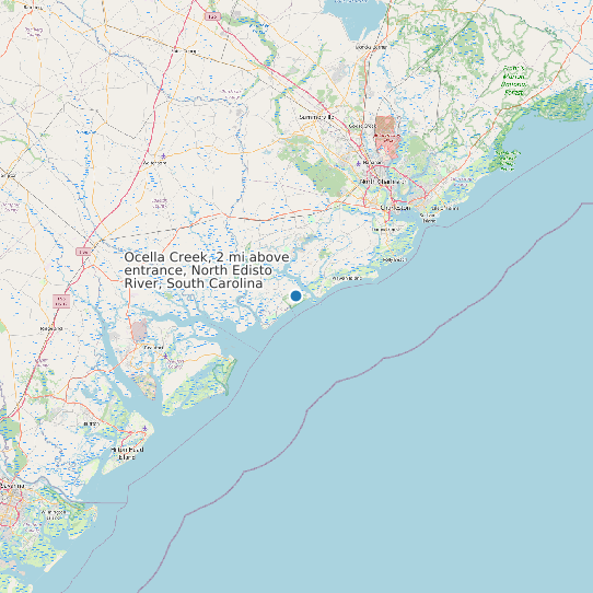 Map of Ocella Creek, 2 mi above entrance, North Edisto River, South Carolina Tide Prediction Station