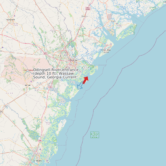 Map of Odingsell River entrance (depth 10 ft), Wassaw Sound, Georgia Current Prediction Station