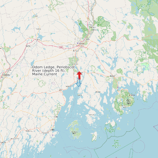 Map of Odom Ledge, Penobscot River (depth 16 ft), Maine Current Prediction Station