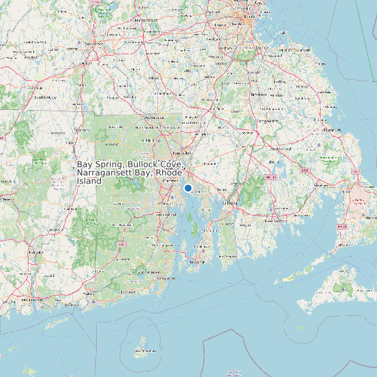 Bay Spring, Bullock Cove, Narragansett Bay, Rhode Island map