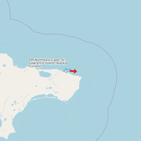 Off Northeast Cape, St. Lawrence Island, Alaska Current map