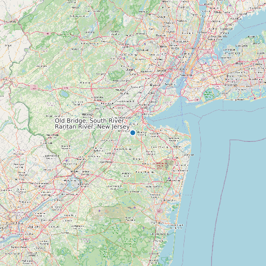 Old Bridge, South River, Raritan River, New Jersey map