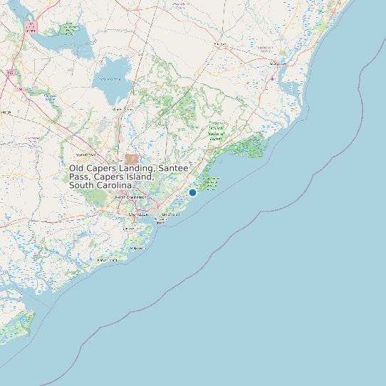 Map of Old Capers Landing, Santee Pass, Capers Island, South Carolina Tide Prediction Station