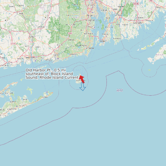 Old Harbor Pt., 0.5 mi southeast of, Block Island Sound, Rhode Island Current map