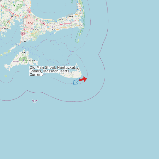 Old Man Shoal, Nantucket Shoals, Massachusetts Current map
