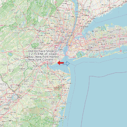 Map of Old Orchard Shoal Lt., 1.2 mi ENE of, Lower Bay, New York Harbor, New York Current Prediction Station