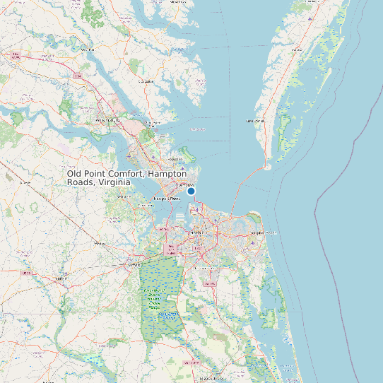 Old Point Comfort, Hampton Roads, Virginia map