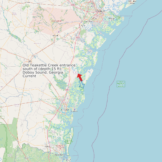Old Teakettle Creek entrance, south of (depth 15 ft), Doboy Sound, Georgia Current map
