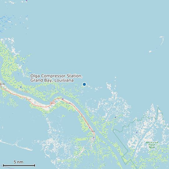 Map of Olga Compressor Station, Grand Bay, Louisiana Tide Prediction Station