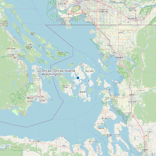 Map of Orcas, Orcas Island, Washington Tide Prediction Station