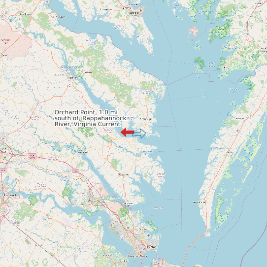 Orchard Point, 1.0 mi south of, Rappahannock River, Virginia Current map