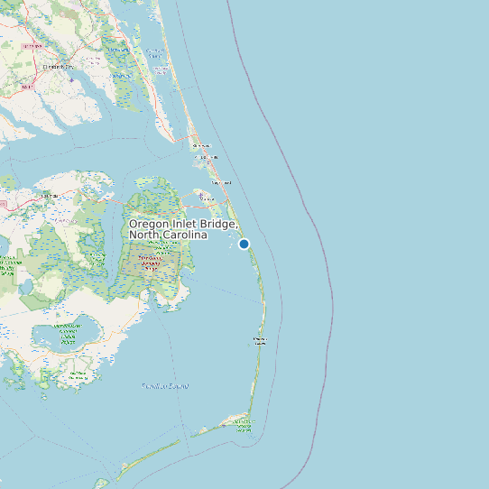 Map of Oregon Inlet Bridge, North Carolina Tide Prediction Station