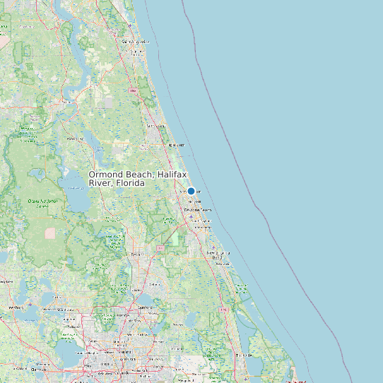 Map of Ormond Beach, Halifax River, Florida Tide Prediction Station