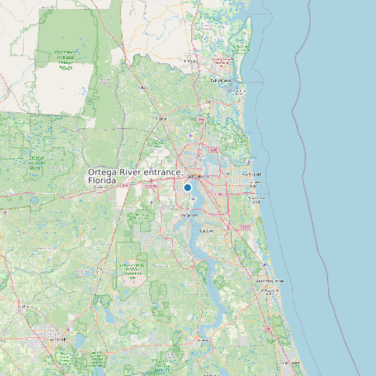Ortega River entrance, Florida map