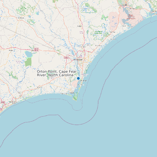 Map of Orton Point, Cape Fear River, North Carolina Tide Prediction Station