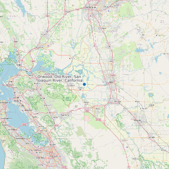 Map of Orwood, Old River, San Joaquin River, California Tide Prediction Station