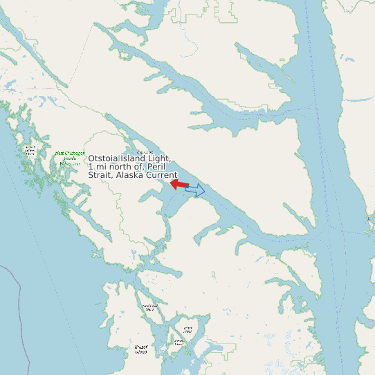Otstoia Island Light, 1 mi north of, Peril Strait, Alaska Current map
