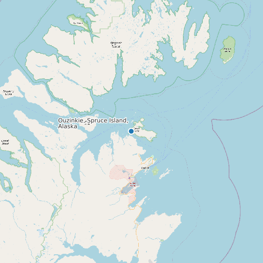 Map of Ouzinkie, Spruce Island, Alaska Tide Prediction Station