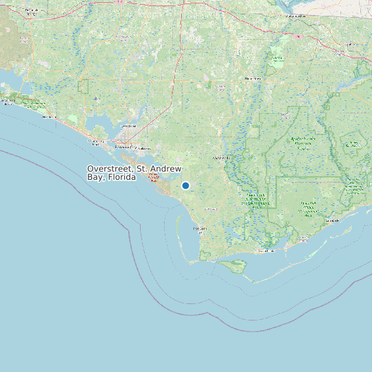Map of Overstreet, St. Andrew Bay, Florida Tide Prediction Station