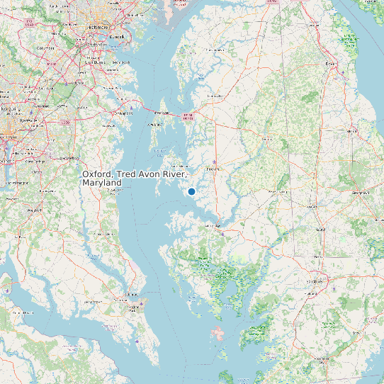 Map of Oxford, Tred Avon River, Maryland Tide Prediction Station