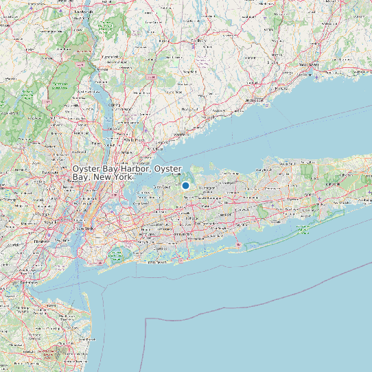Map of Oyster Bay Harbor, Oyster Bay, New York Tide Prediction Station