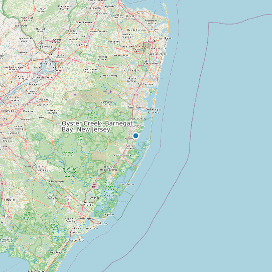 Oyster Creek, Barnegat Bay, New Jersey map