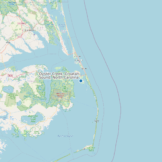 Oyster Creek, Croatan Sound, North Carolina map