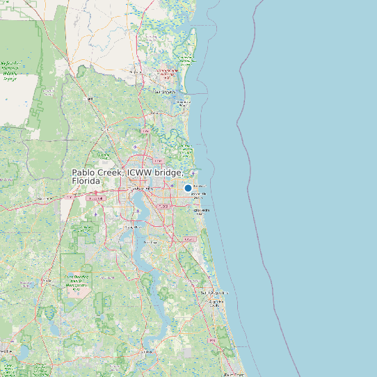 Pablo Creek, ICWW bridge, Florida map