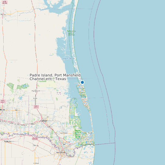 Padre Island, Port Mansfield Channel ent., Texas map
