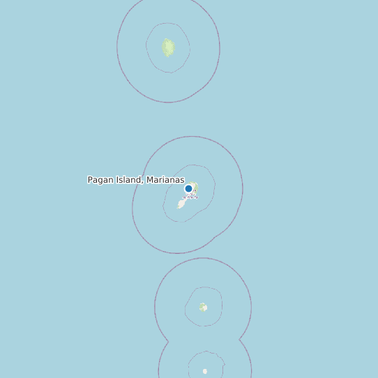 Map of Pagan Island, Marianas Tide Prediction Station