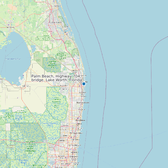 Palm Beach, Highway 704 bridge, Lake Worth, Florida map