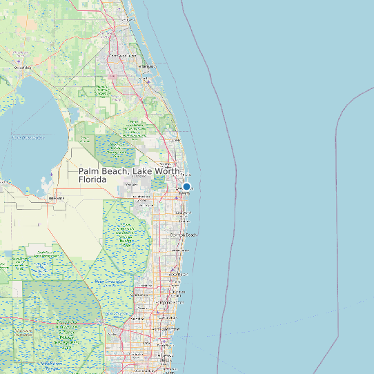 Palm Beach, Lake Worth, Florida map