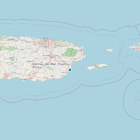 Map of Palmas del Mar, Puerto Rico Tide Prediction Station