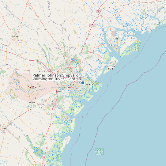 Map of Palmer Johnson Shipyard, Wilmington River, Georgia Tide Prediction Station